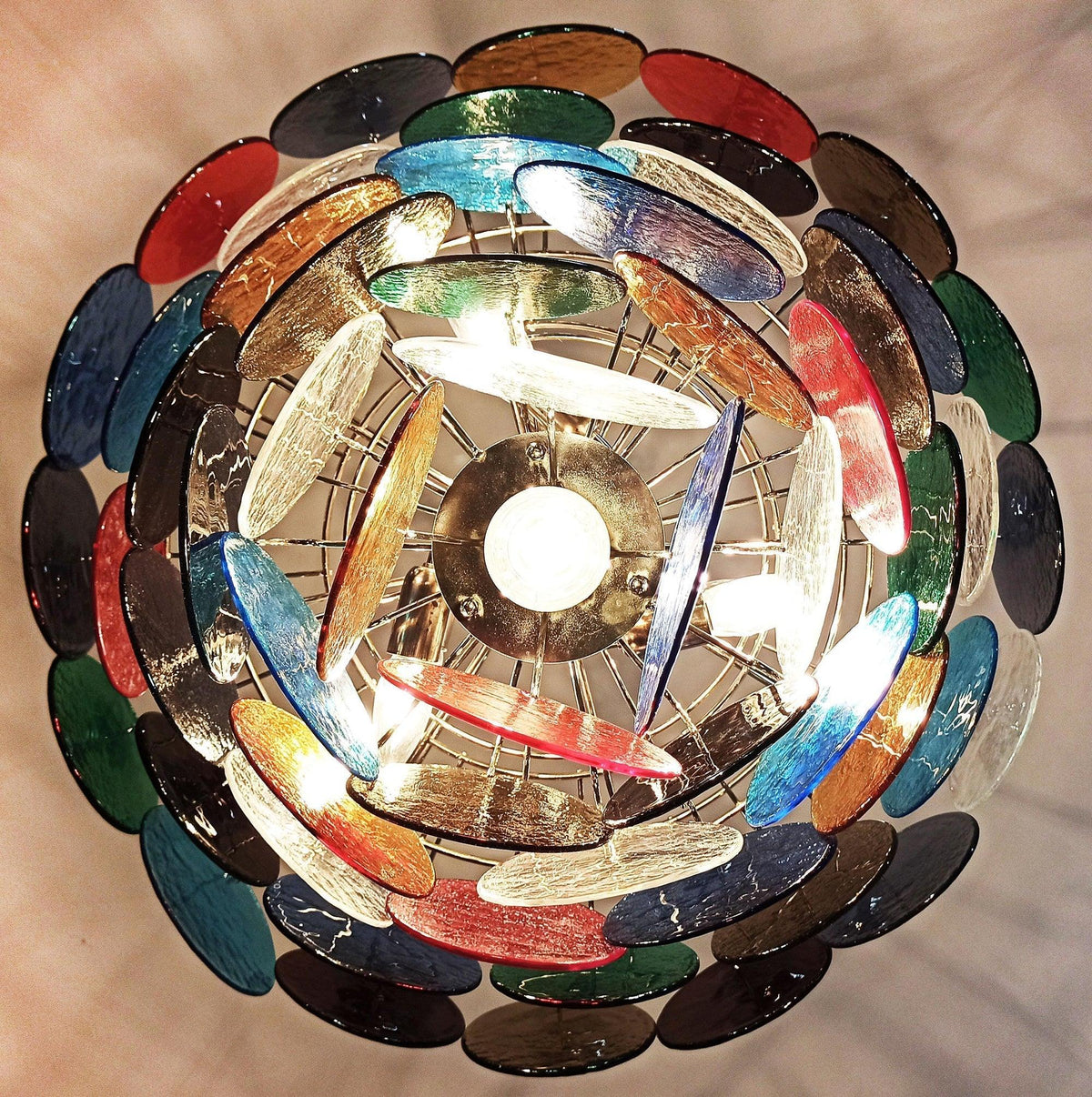 Colorful Disk Glass Round Chandelier – Glass detail 30
