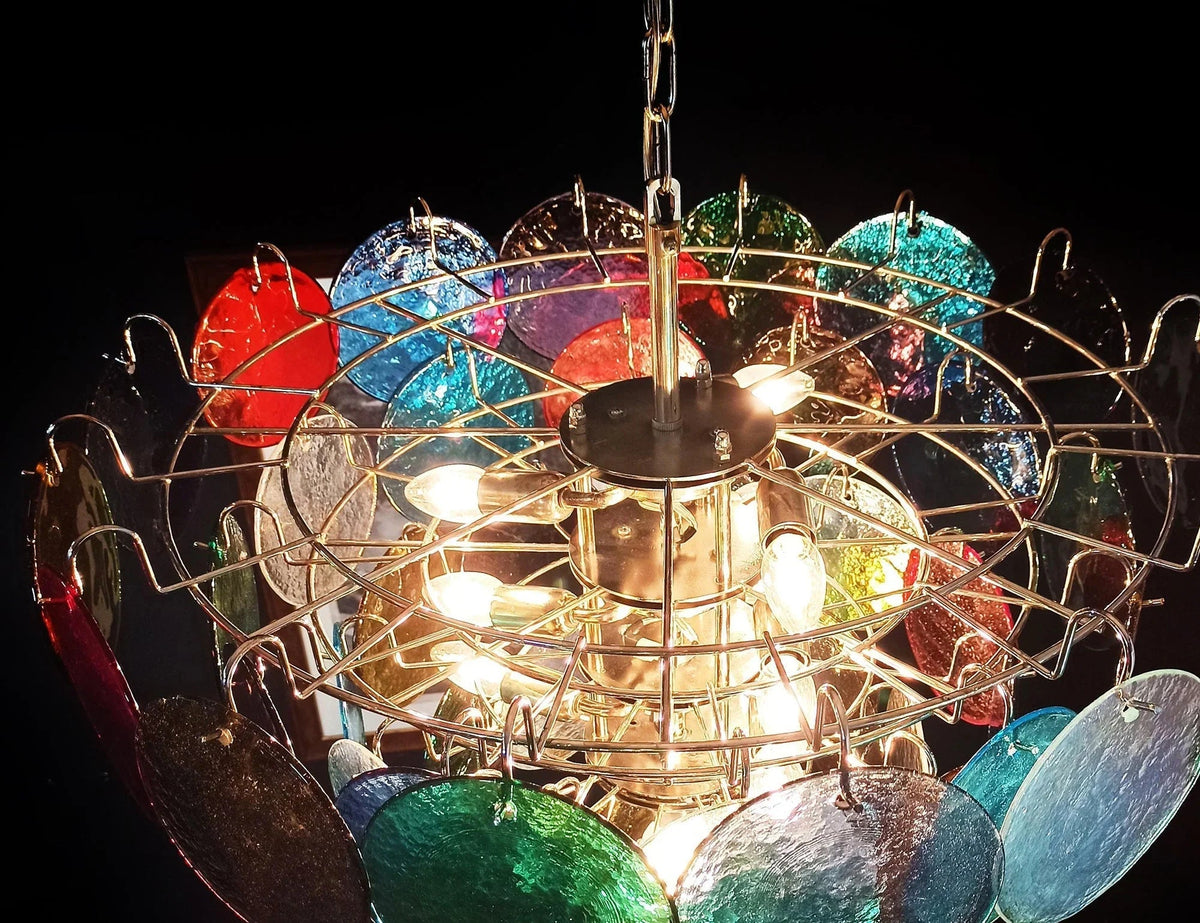 Colorful Disk Glass Round Chandelier – Glass detail 23