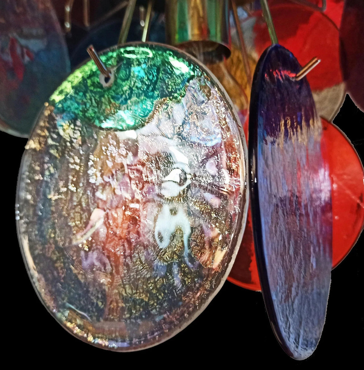 Colorful Disk Glass Round Chandelier – Glass detail 14