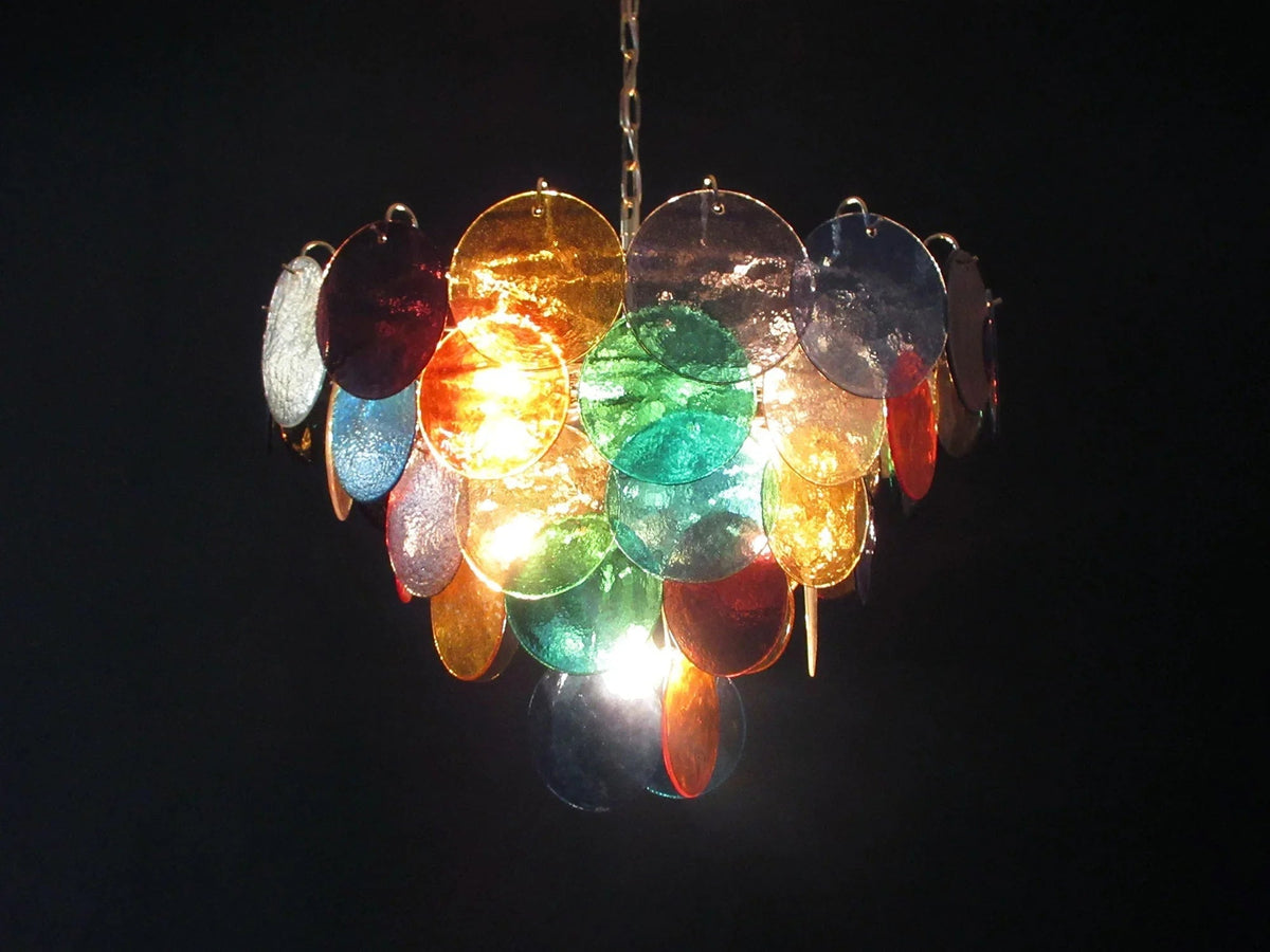 Colorful Disk Glass Round Chandelier – Glass detail 18