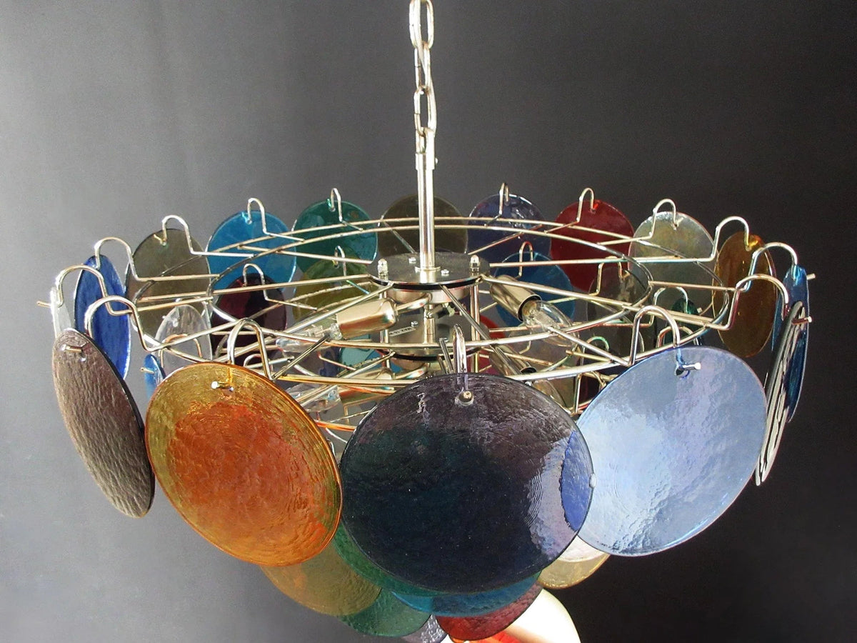 Colorful Disk Glass Round Chandelier – Glass detail 27