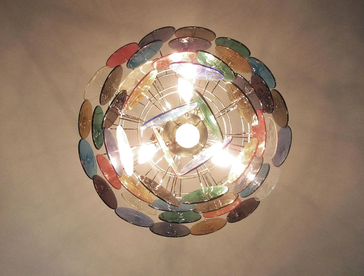 Colorful Disk Glass Round Chandelier – Glass detail 20