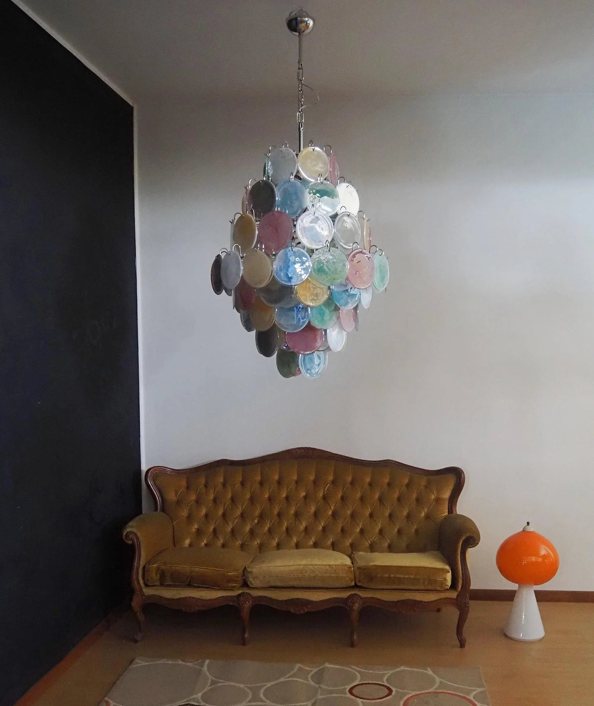 Round Colored Layered Glass Chandelier – Glass detail 6