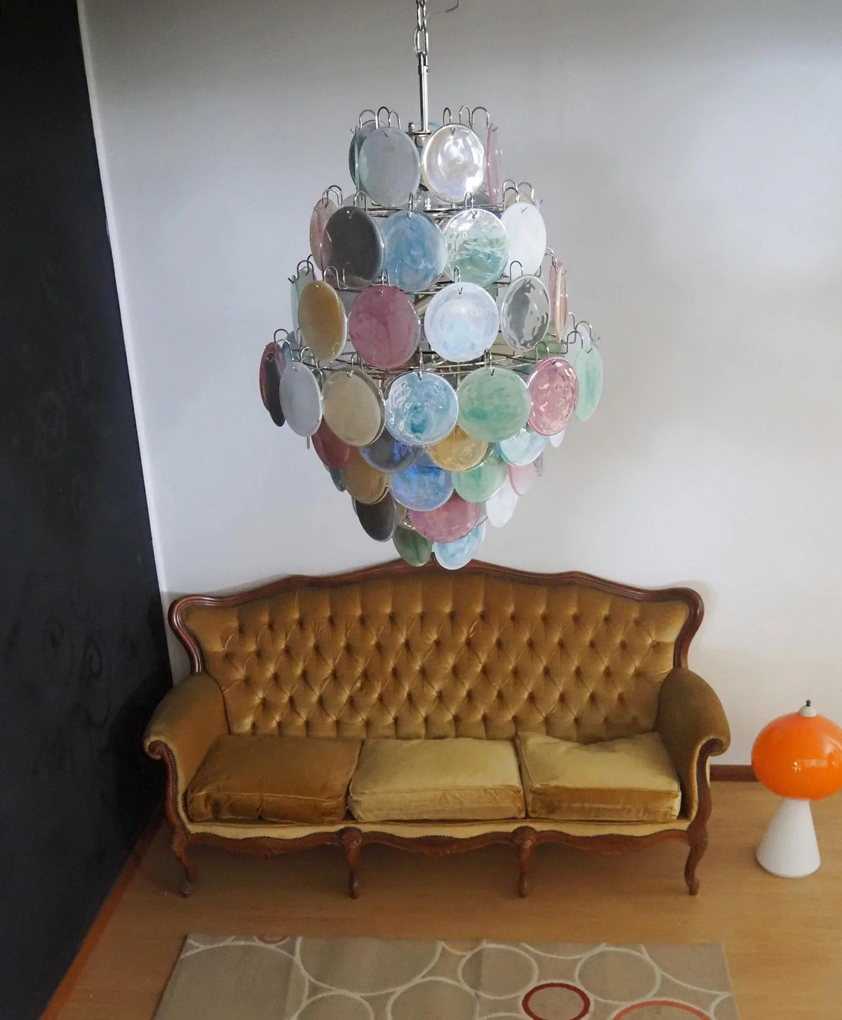 Round Colored Layered Glass Chandelier – Glass detail 5