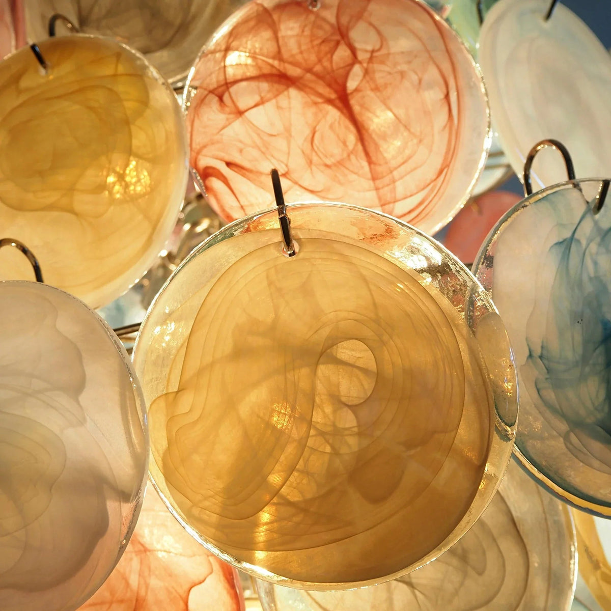 Round Colored Layered Glass Chandelier – Glass detail 12