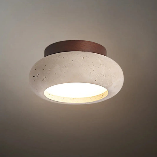 Japanese Style Travertine Ceiling Light