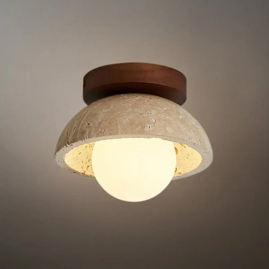 Natural Travertine Ceiling Light