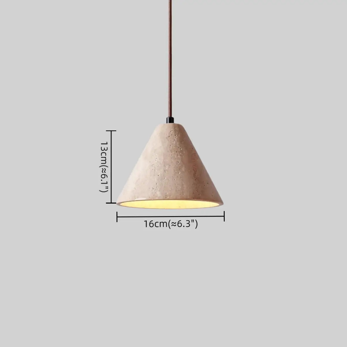 Conical Travertine Pendant Light – Travertine detail 5