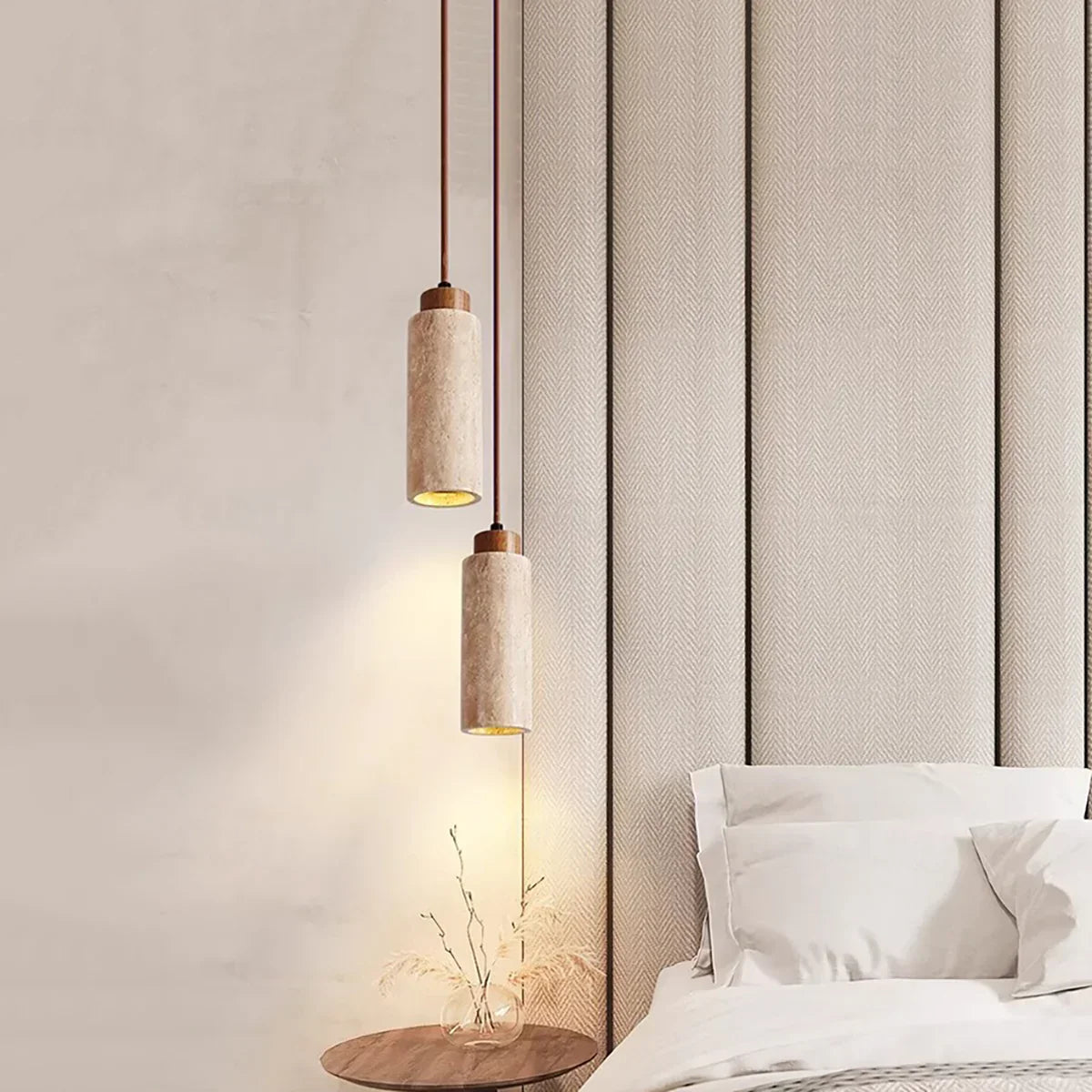 Natural Travertine Pendant Light – Travertine detail 9