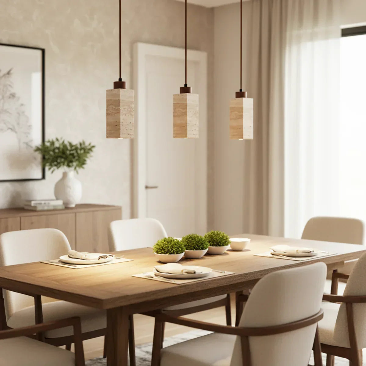 Natural Travertine Pendant Light – Travertine detail 2