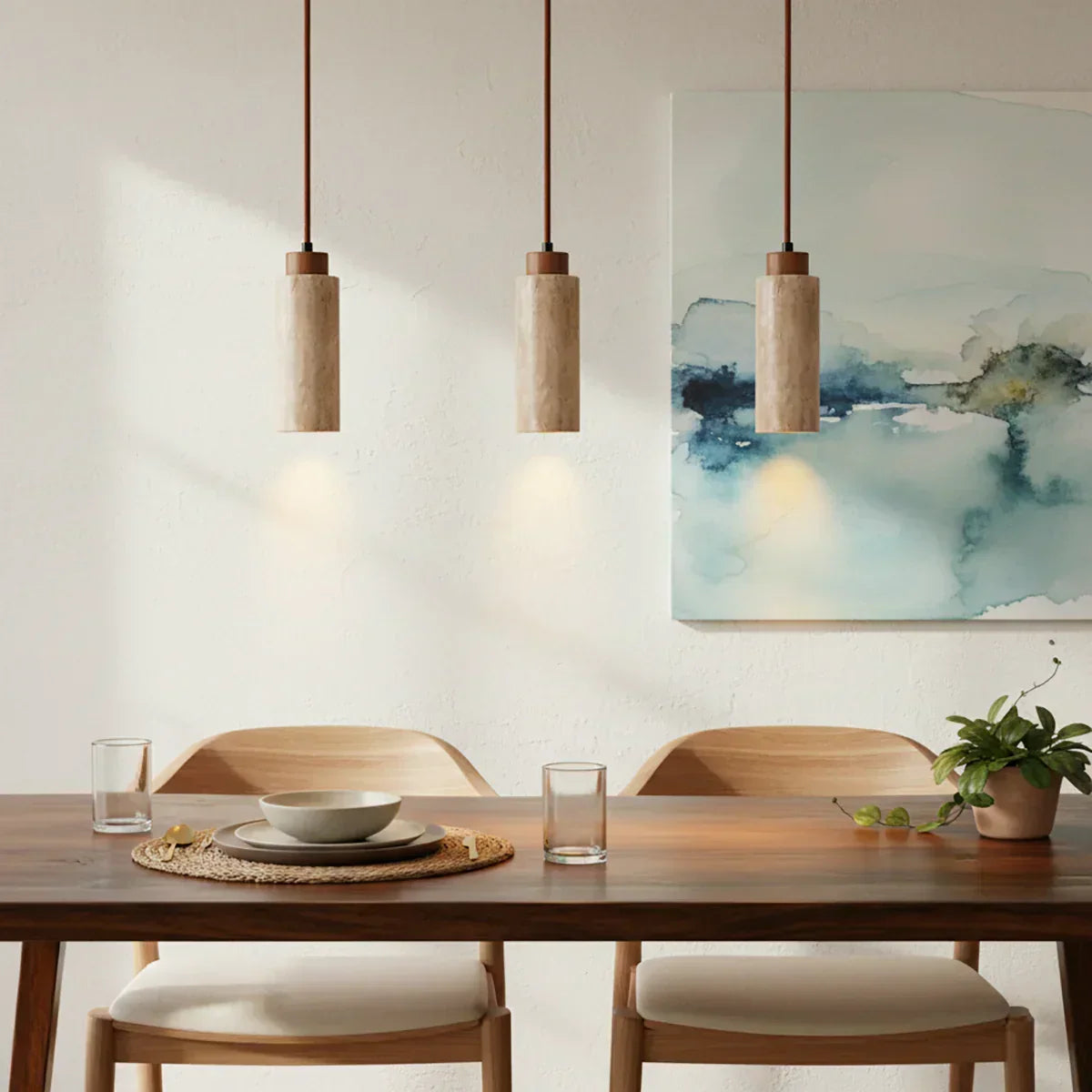 Natural Travertine Pendant Light – Travertine detail 3