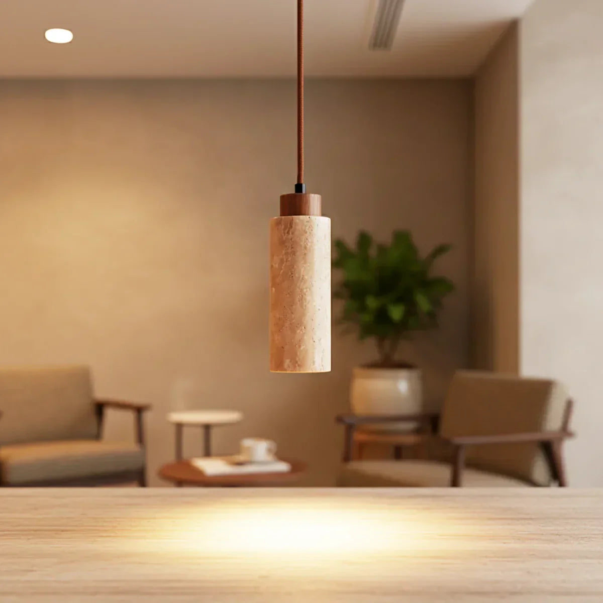 Natural Travertine Pendant Light – Travertine detail 6