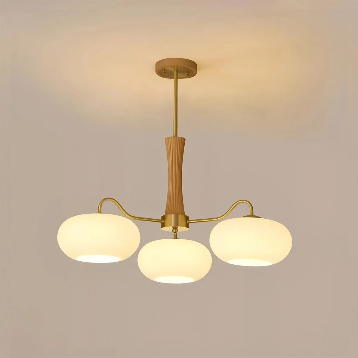 Brass Wooden Persimmon Chandelier – Brass detail 21