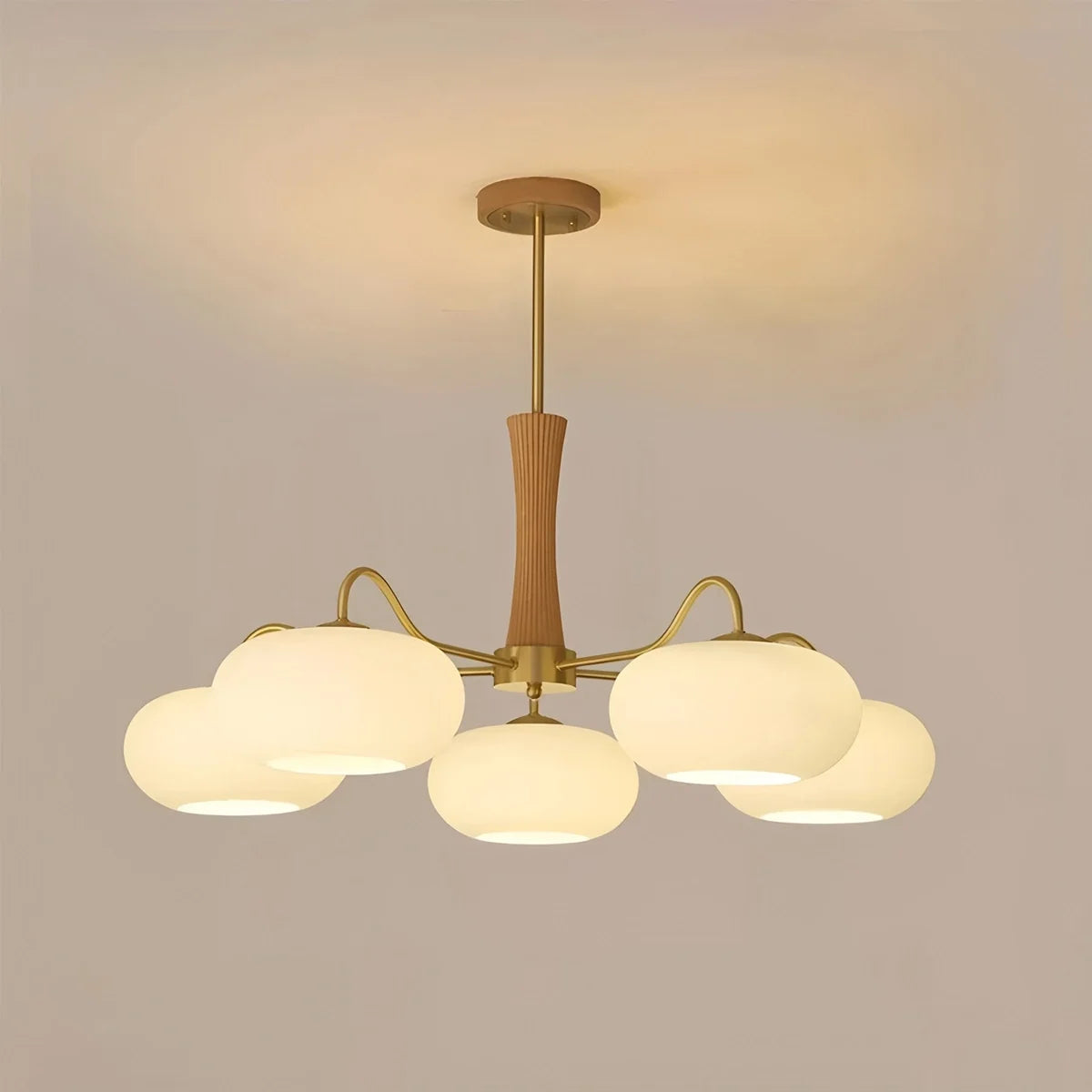 Brass Wooden Persimmon Chandelier – Brass detail 27