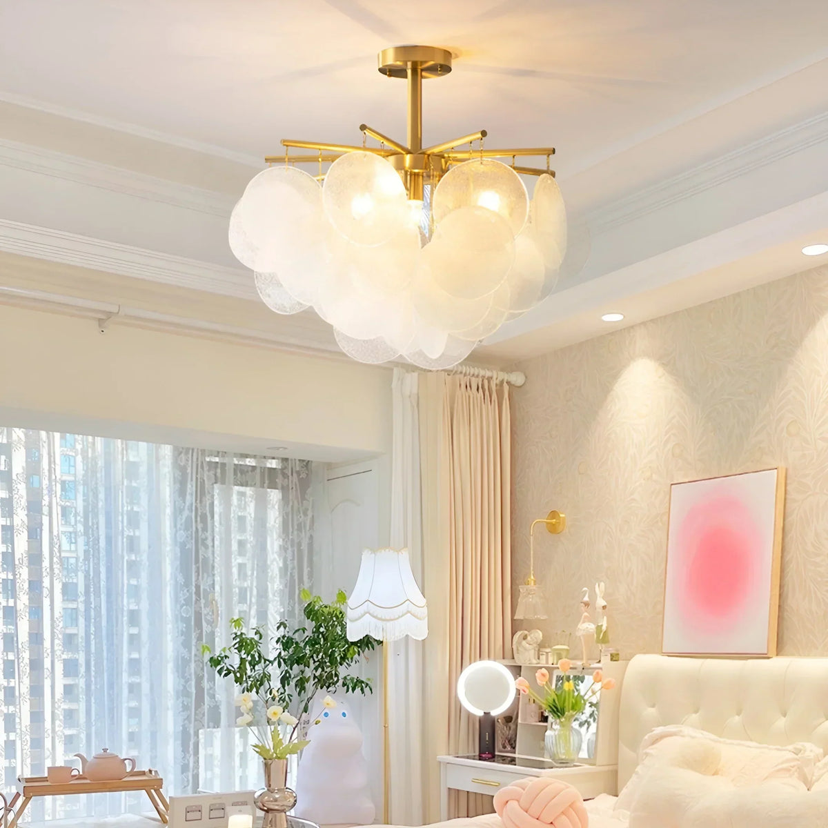 Disc Hanging Glass Chandelier – Glass detail 2
