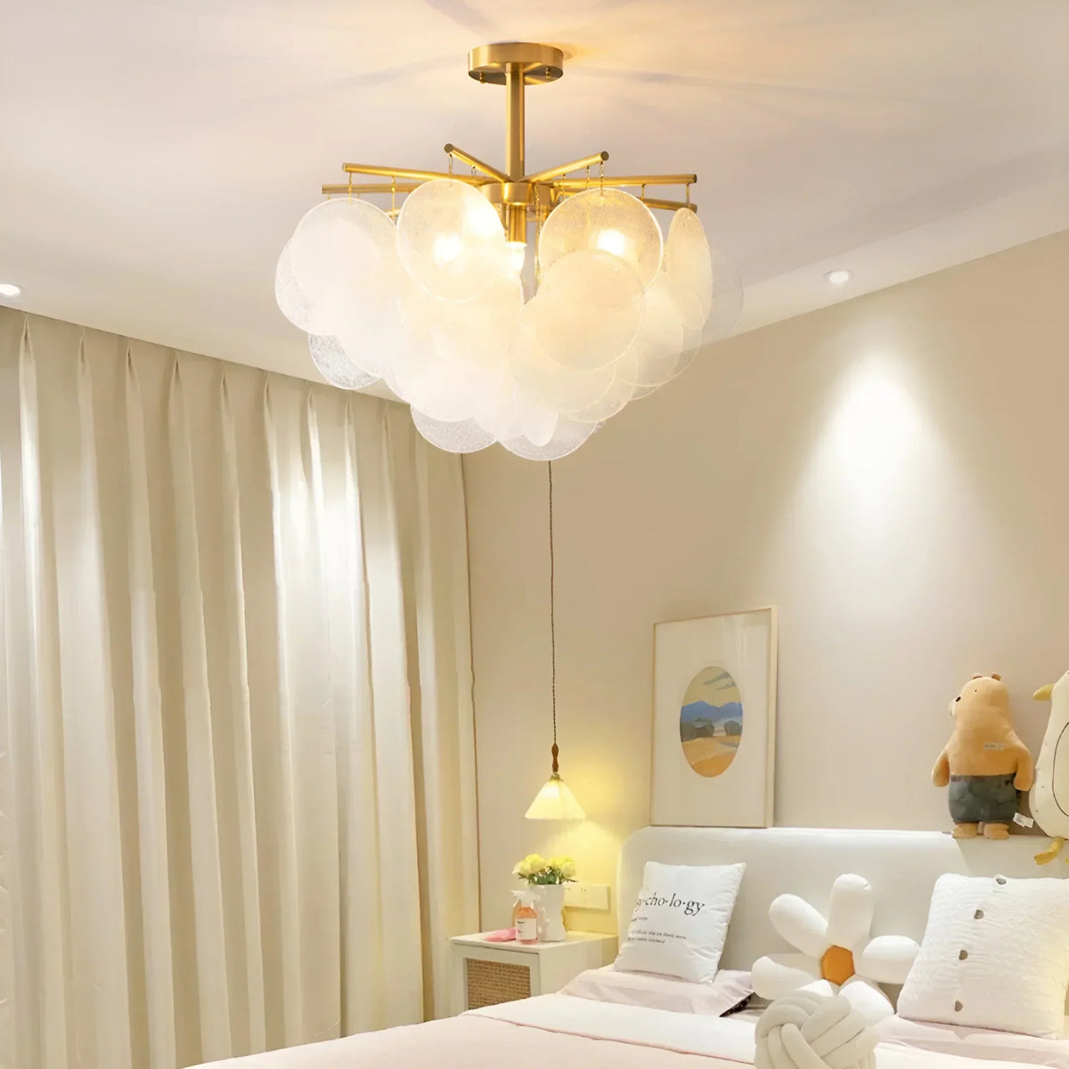 Disc Hanging Glass Chandelier – Glass detail 4