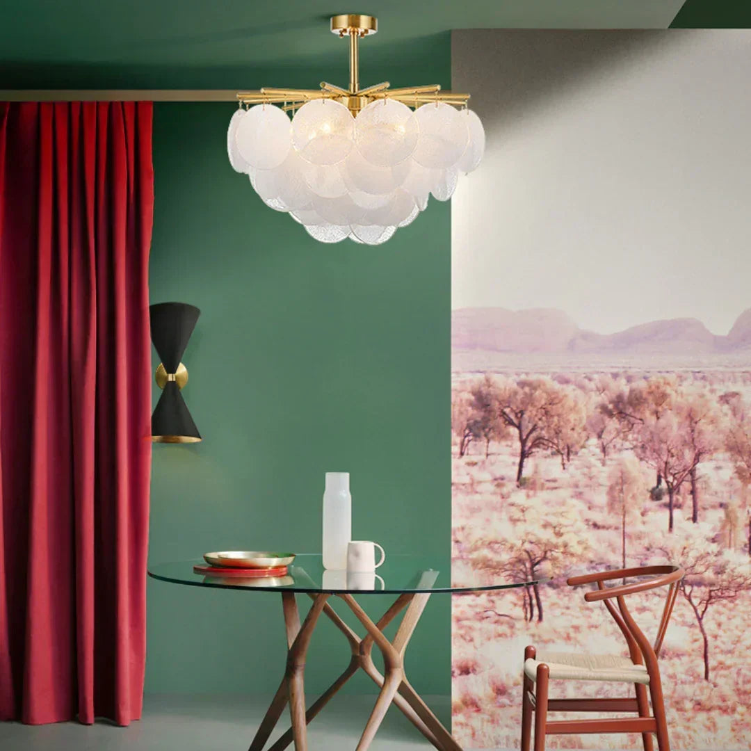 Disc Hanging Glass Chandelier – Glass detail 18