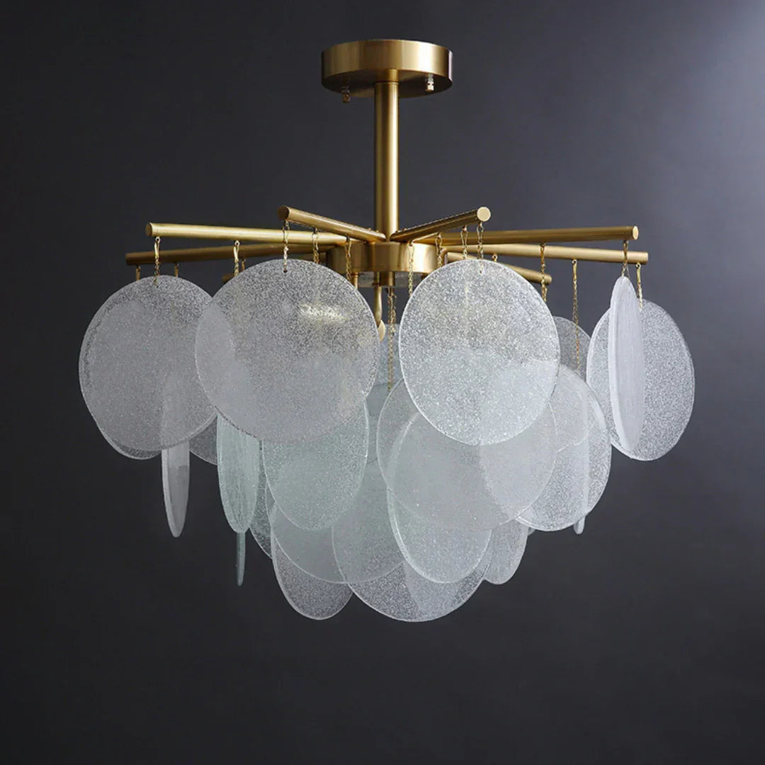 Disc Hanging Glass Chandelier – Glass detail 26