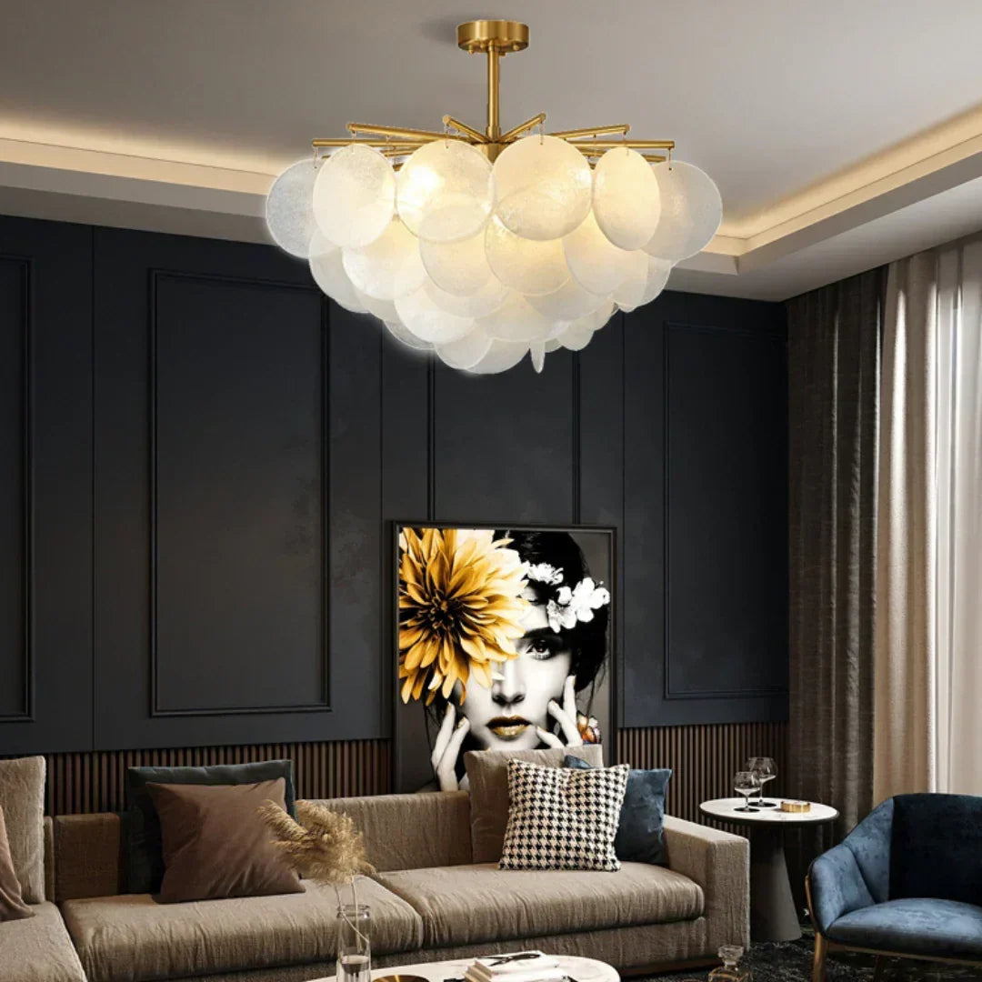 Disc Hanging Glass Chandelier – Glass detail 12