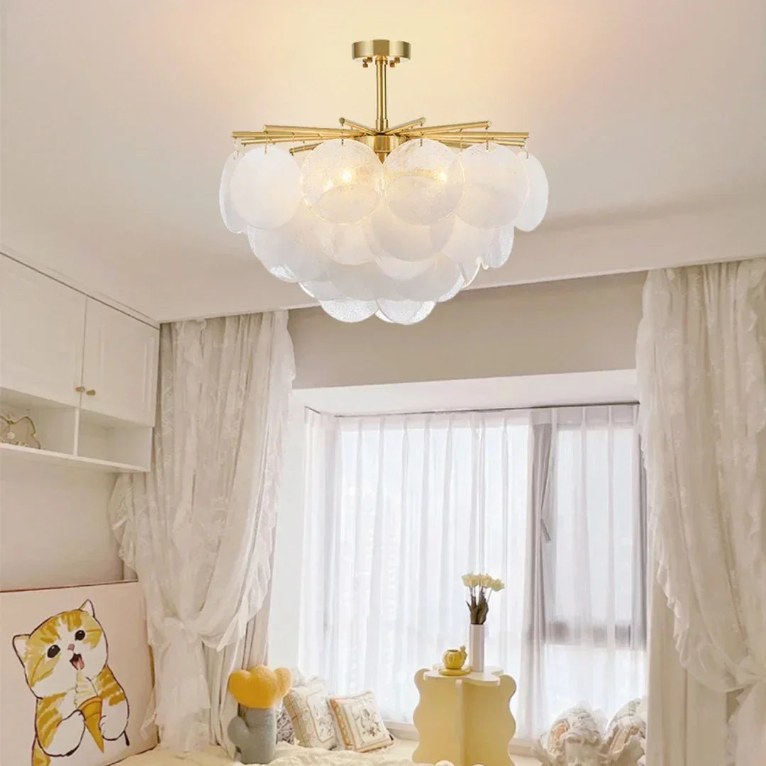 Disc Hanging Glass Chandelier – Glass detail 16