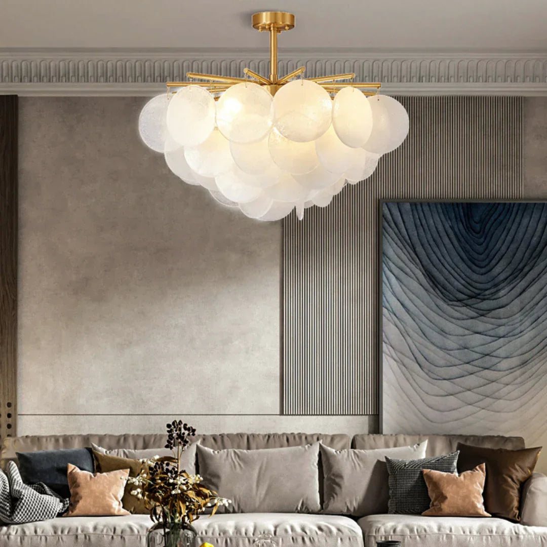 Disc Hanging Glass Chandelier – Glass detail 10