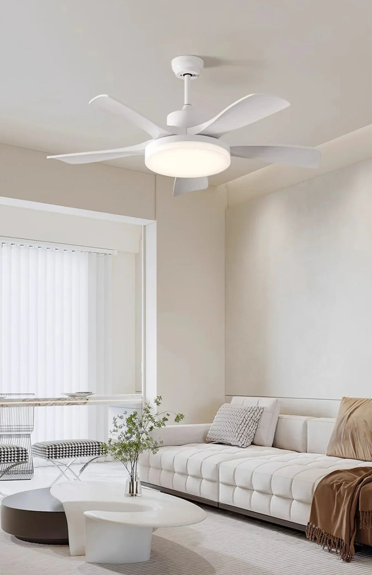 Nordic Fan Blade White Copper Ceiling Light – Copper detail 4