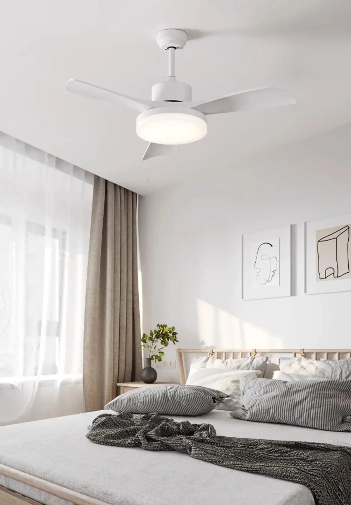 Nordic Fan Blade White Copper Ceiling Light – Copper detail 5