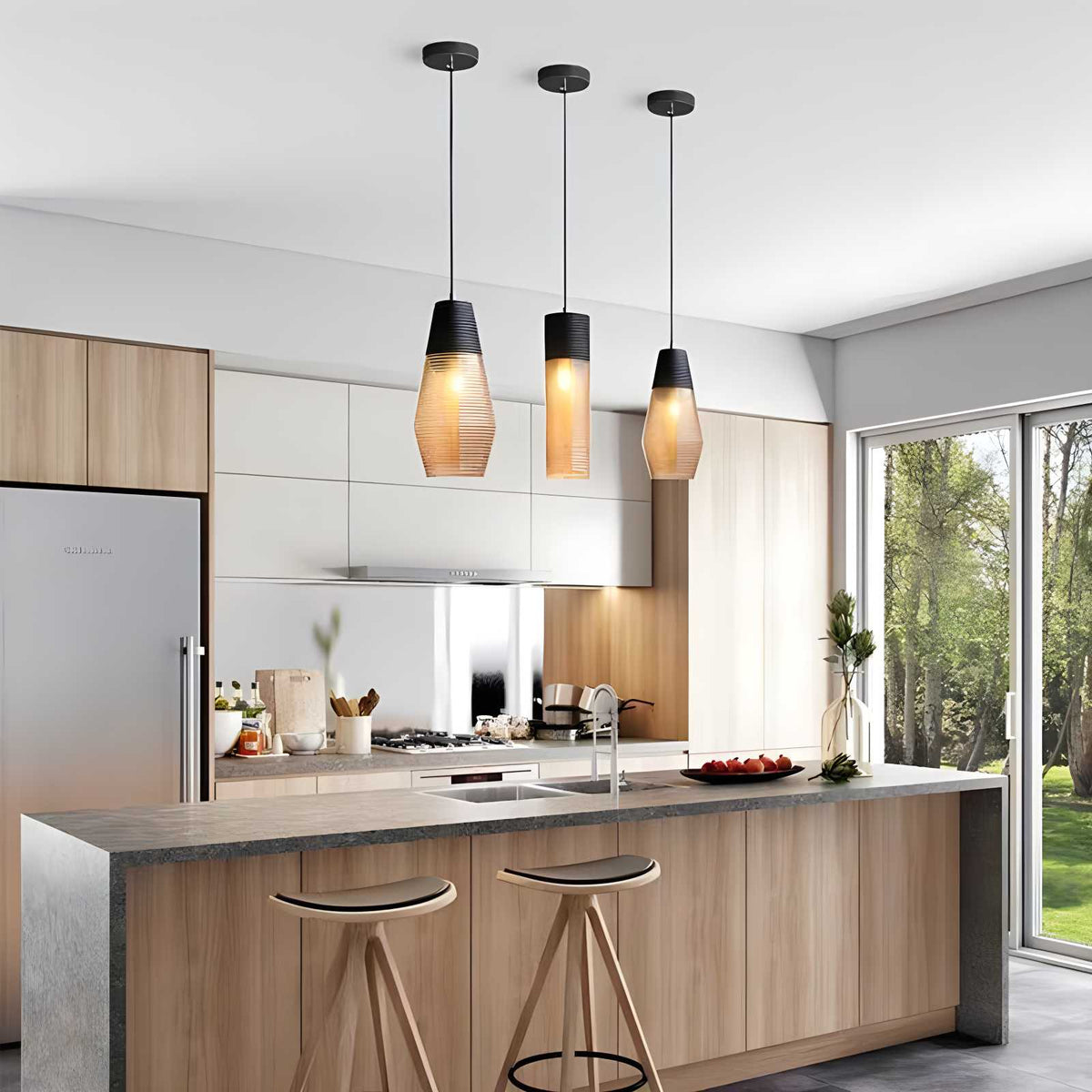 Industrial Style Glass Pendant Light for Kitchen – Glass detail 2