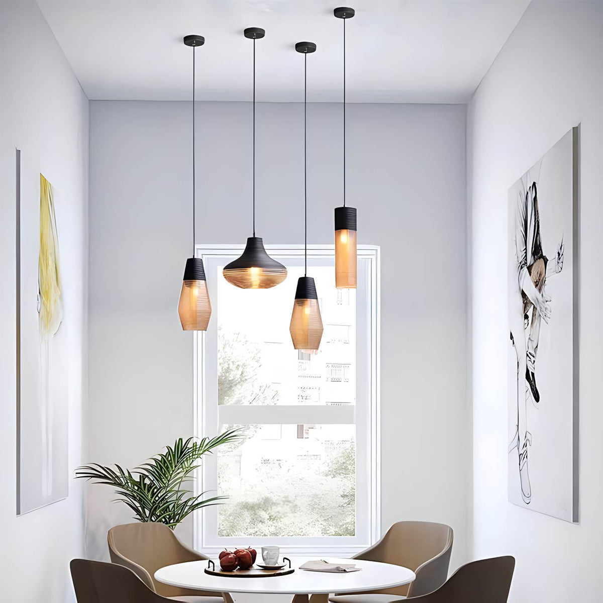 Industrial Style Glass Pendant Light for Kitchen – Glass detail 9