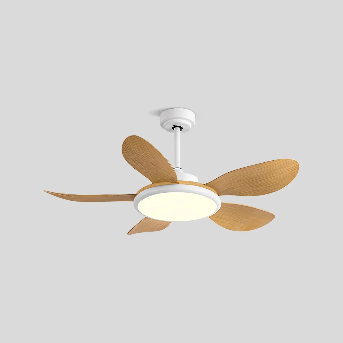 5-Blade Wood Ceiling Fan with Light for Living Room – Wood detail 14