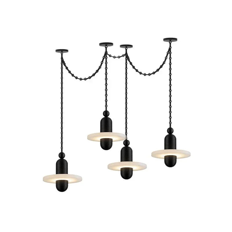 Hollis Ringed Swag Chain Alabaster Chandelier – Alabaster detail 23