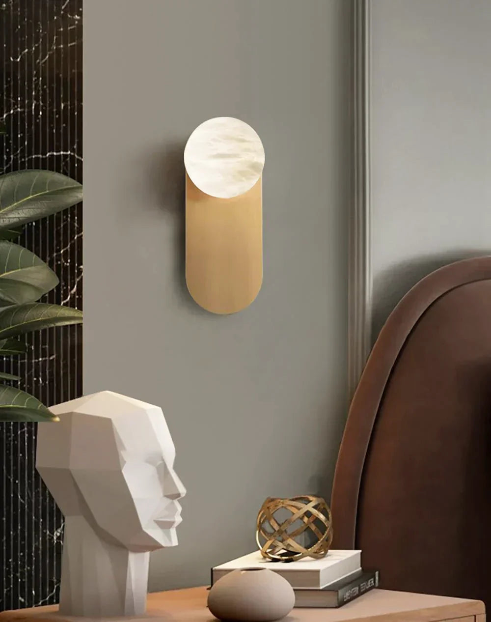 Oval Adrion Alabaster Spherical Wall Light – Alabaster detail 8