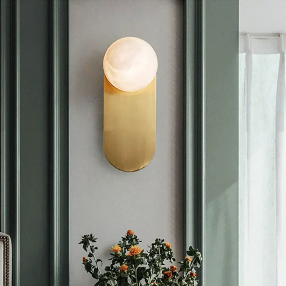 Oval Adrion Alabaster Spherical Wall Light – Alabaster detail 4