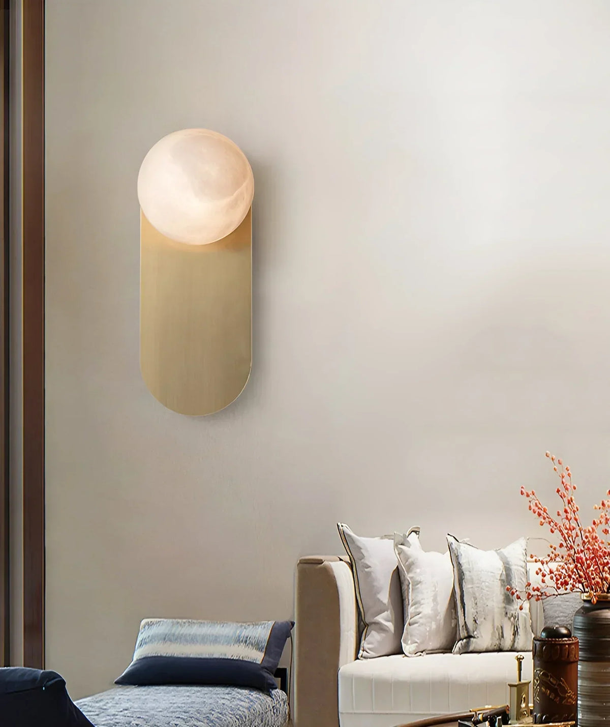 Oval Adrion Alabaster Spherical Wall Light – Alabaster detail 9