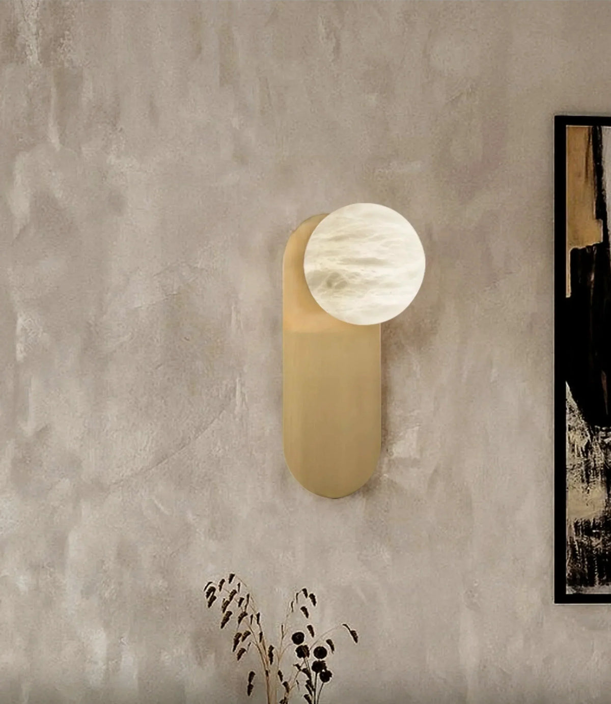 Oval Adrion Alabaster Spherical Wall Light – Alabaster detail 10
