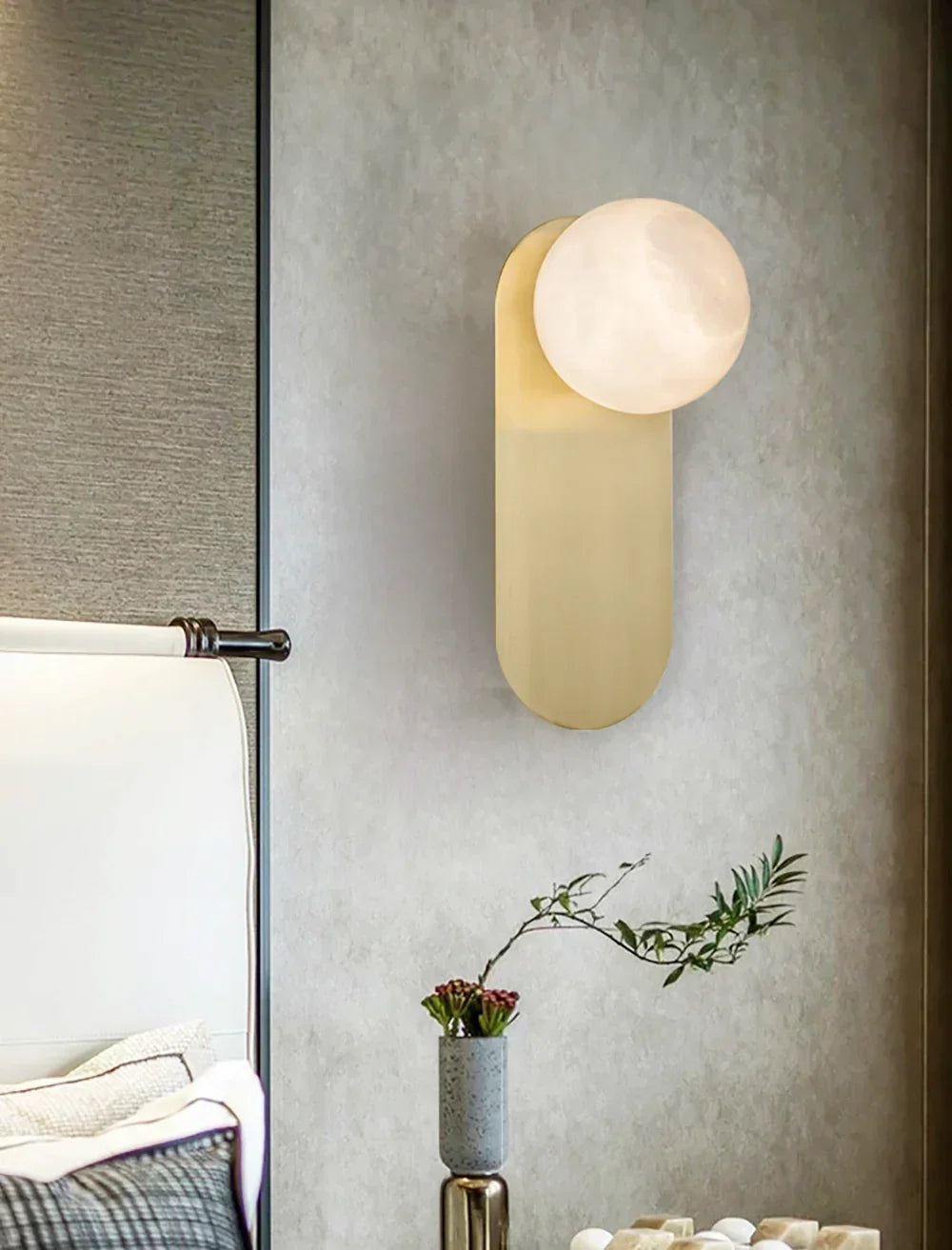 Oval Adrion Alabaster Spherical Wall Light – Alabaster detail 7