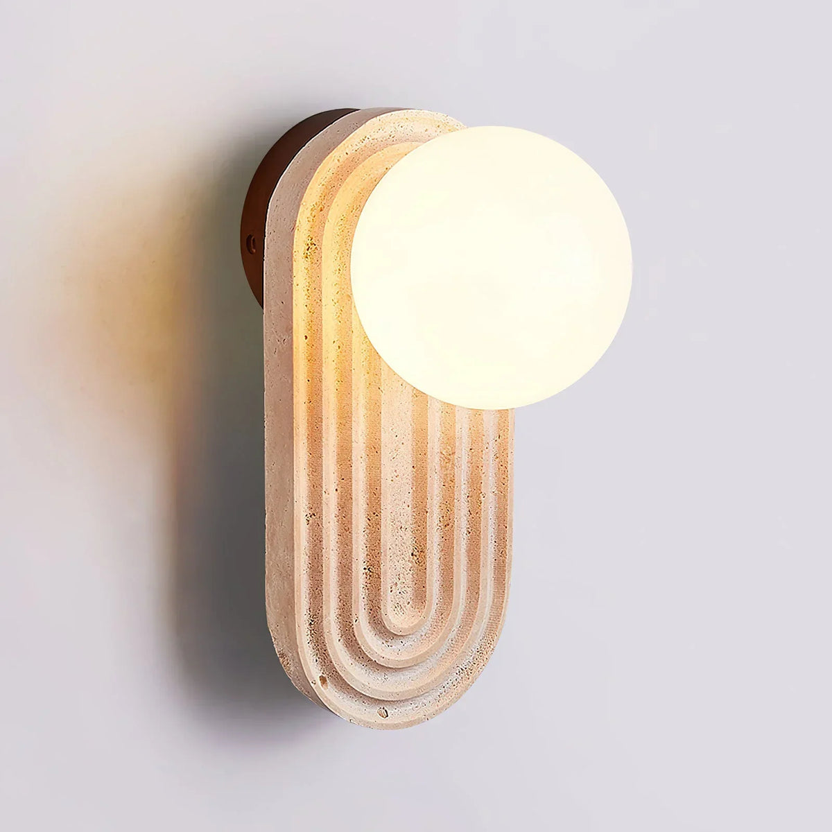Oval Travertine Trent Wall Lamp – Travertine detail 10