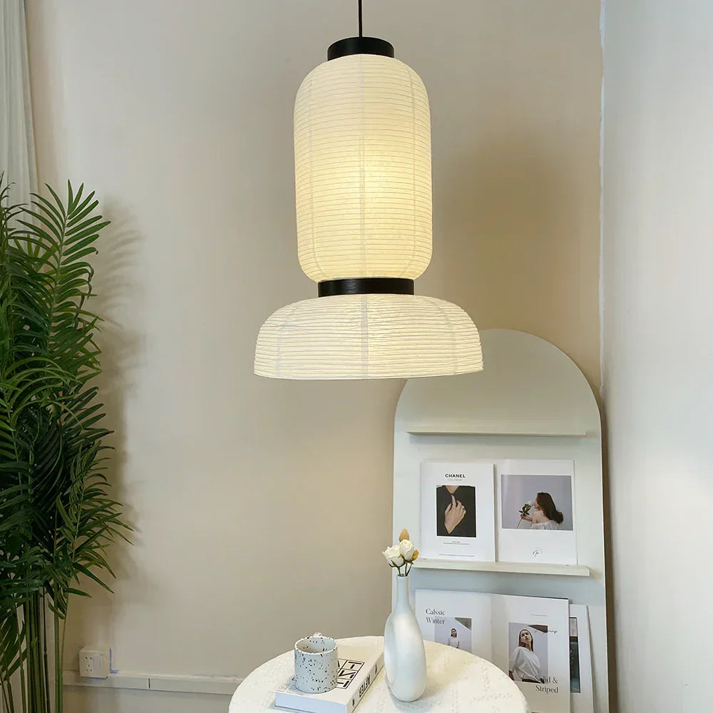 Rice Paper Lantern Oak Pendant Lamp – Oak detail 2