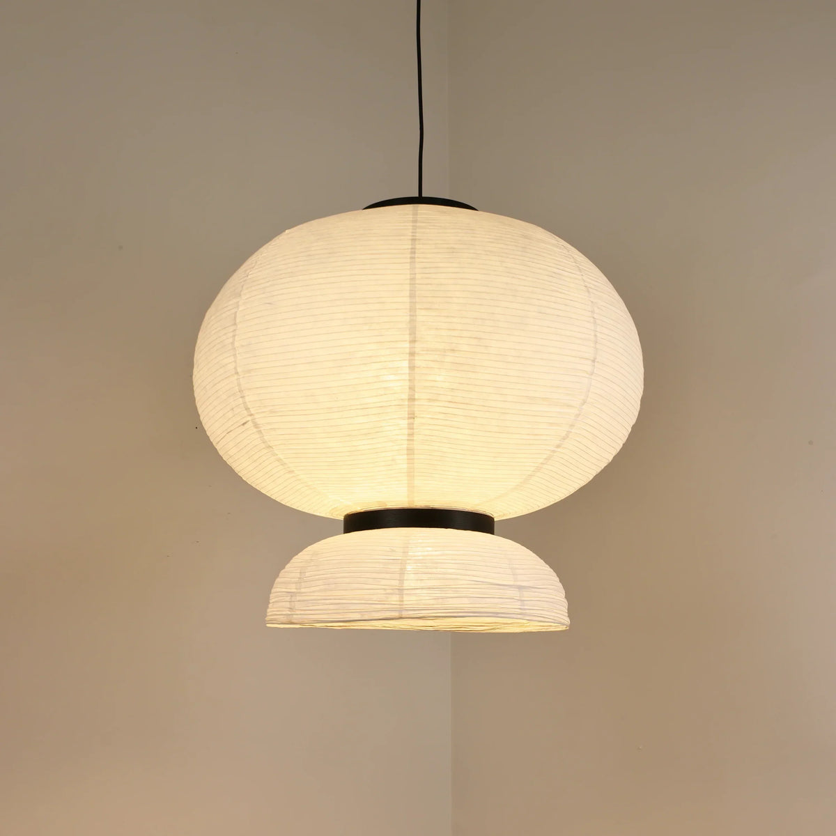 Rice Paper Lantern Oak Pendant Lamp – Oak detail 27