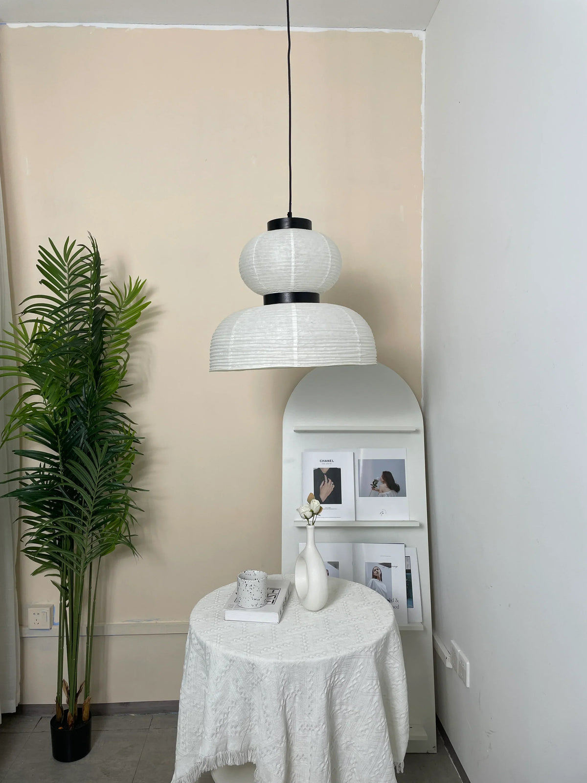 Rice Paper Lantern Oak Pendant Lamp – Oak detail 13
