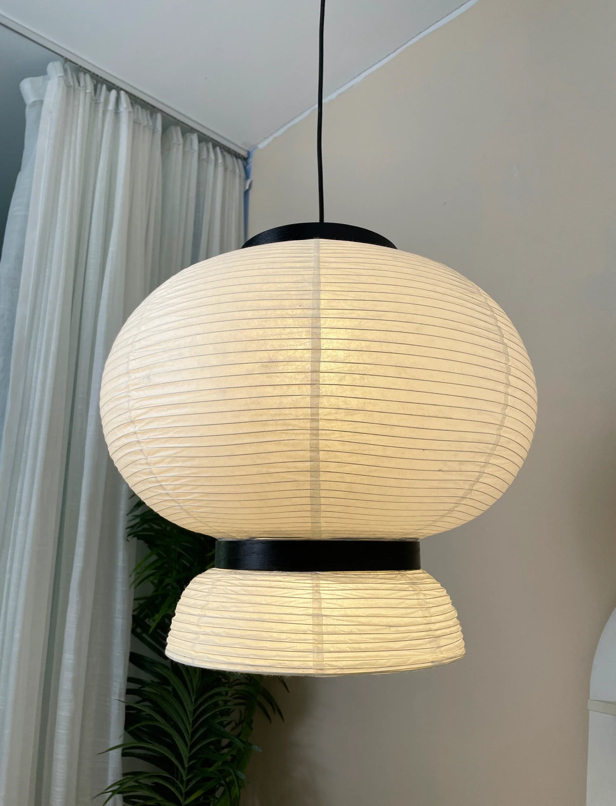 Rice Paper Lantern Oak Pendant Lamp – Oak detail 21