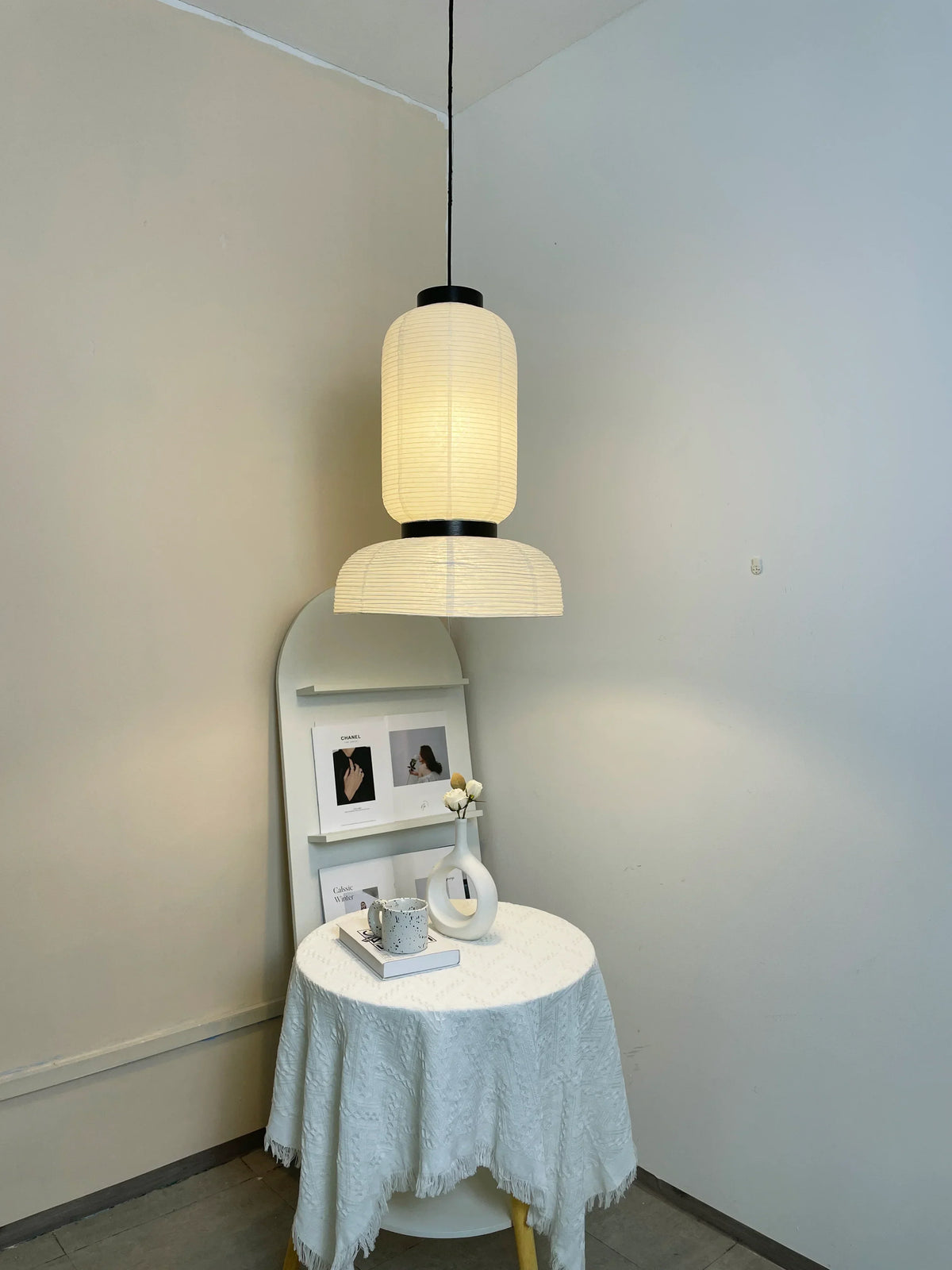 Rice Paper Lantern Oak Pendant Lamp – Oak detail 10