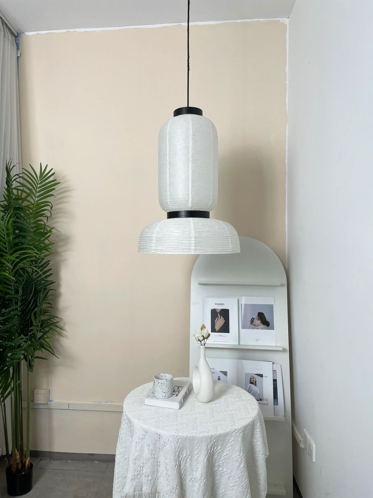Rice Paper Lantern Oak Pendant Lamp – Oak detail 16