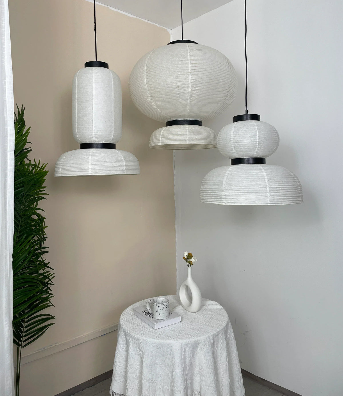 Rice Paper Lantern Oak Pendant Lamp – Oak detail 17