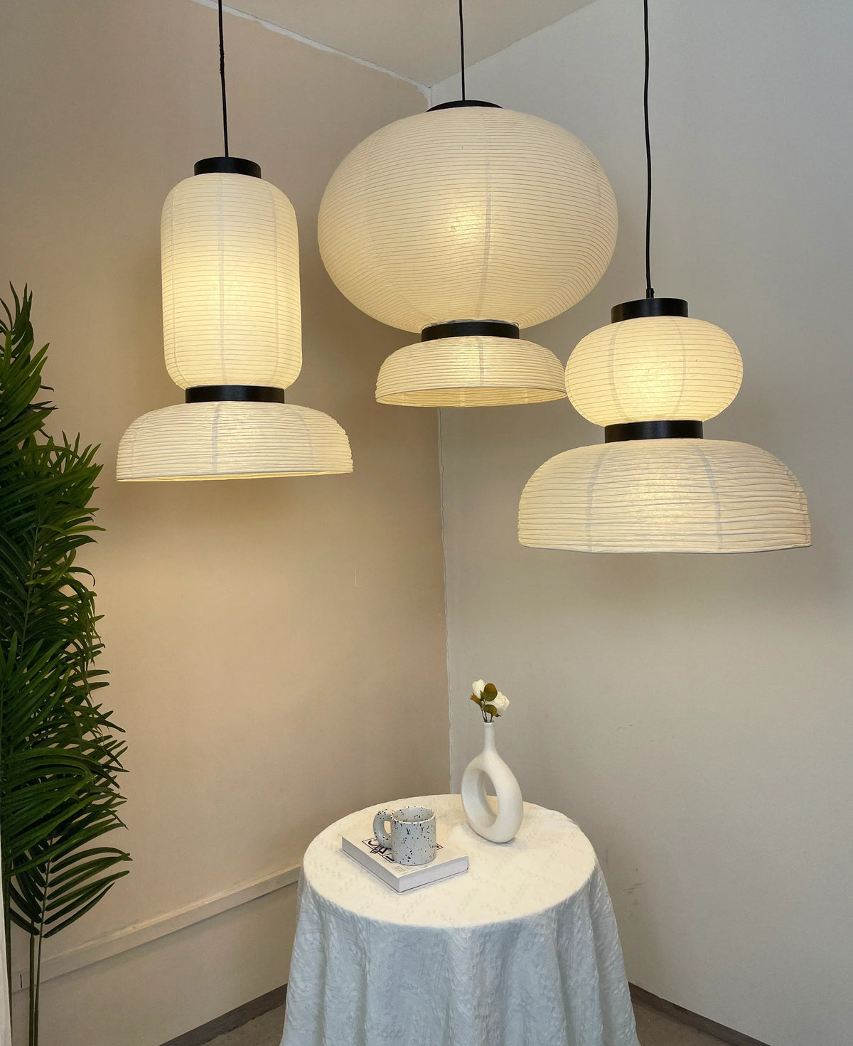 Rice Paper Lantern Oak Pendant Lamp – Oak detail 5