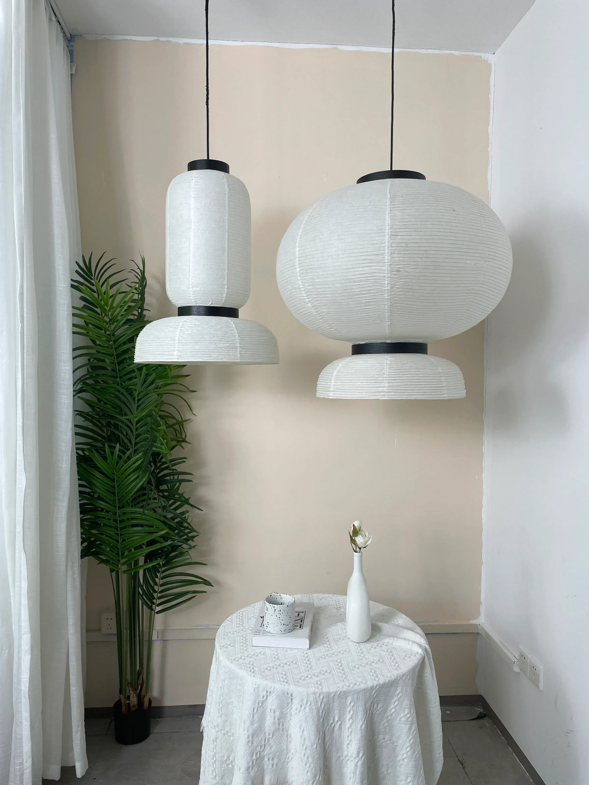 Rice Paper Lantern Oak Pendant Lamp – Oak detail 19