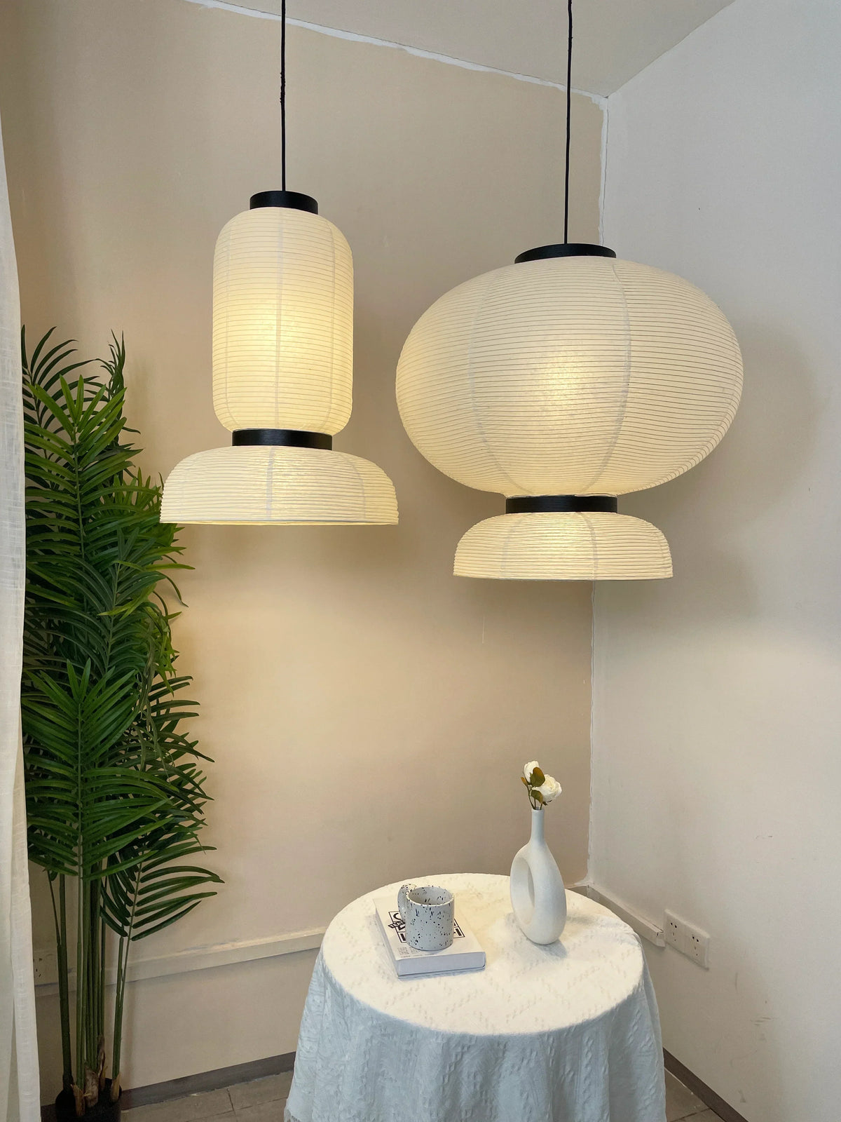 Rice Paper Lantern Oak Pendant Lamp – Oak detail 18