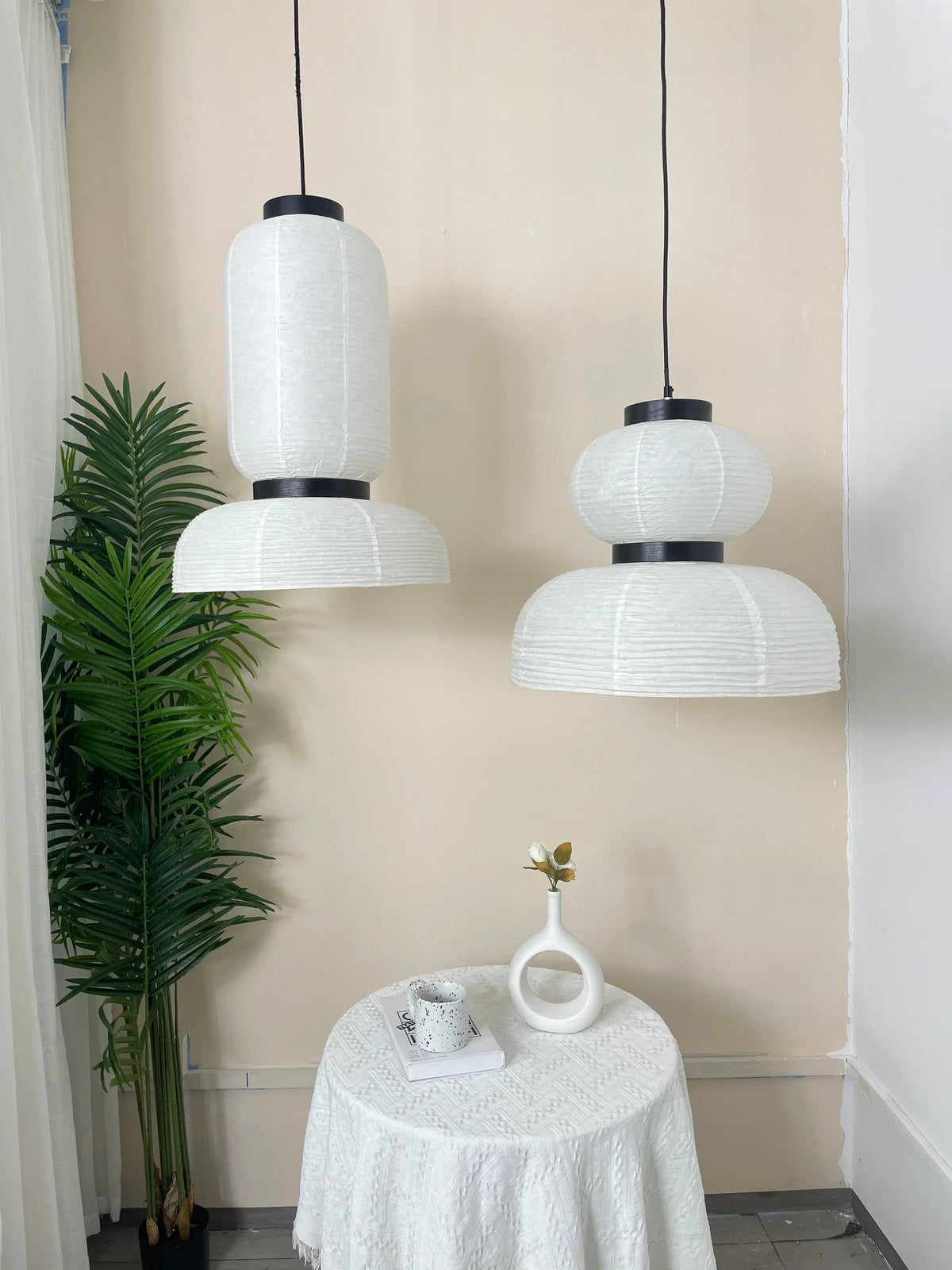 Rice Paper Lantern Oak Pendant Lamp – Oak detail 20