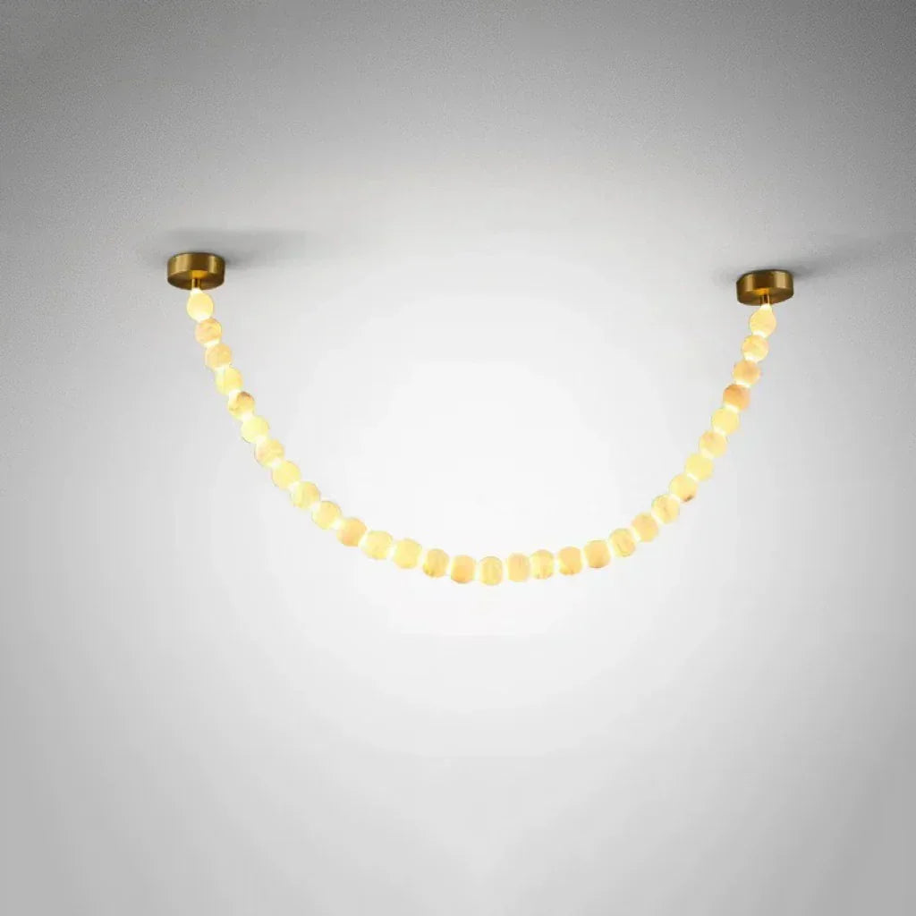 Liora Beaded Alabaster Swag Chandelier – Alabaster detail 24