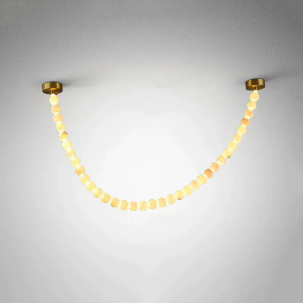 Liora Beaded Alabaster Swag Chandelier – Alabaster detail 26